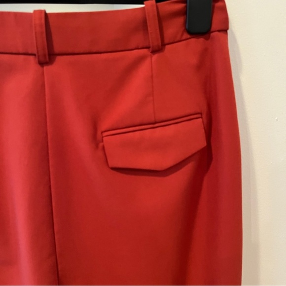 Topshop Straight Leg Pleated Trouser Pants in Burnt Orange - Picture 5 of 6
